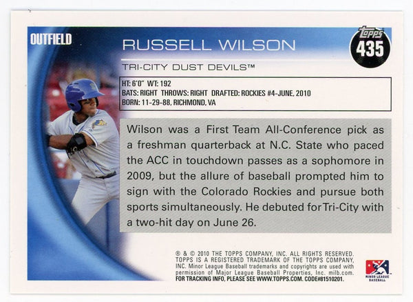 Russell Wilson 2010 Topps Pro Debut #435 Card