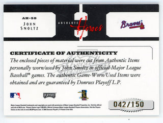 John Smoltz 2005 Playoff Absolute Heroes Patch Relics #AH-58