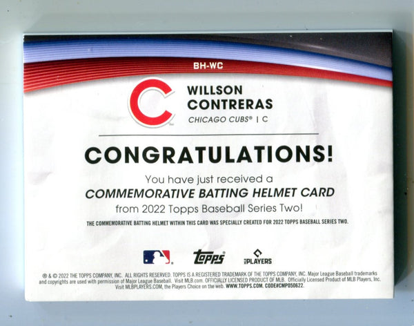 Willson Contreras 2022 Topps Commemorative Batting Helmet Card #BHWC