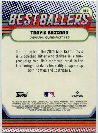 Travis Bazzana 2024 Bowman's Best Best Ballers Mini Diamond Refractor RC #BB-5