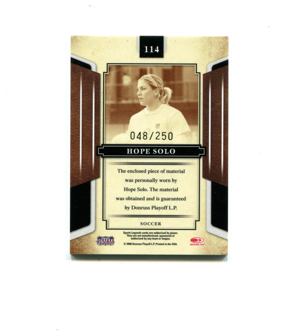 Hope Solo 2008 Donruss Sports Legends #114 048/250 Card