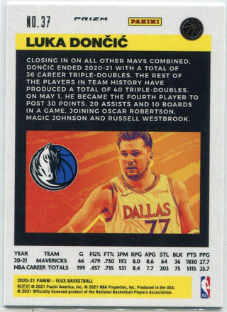 Luka Doncic 2020 - 2021 Panini Flux Pulsar Prizm Card #37