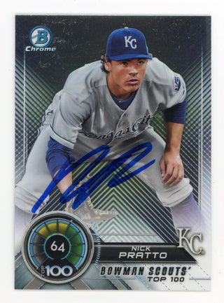Nick Pratto 2018 Topps Bowman Scouts' Top 100 Autographed #64 Card