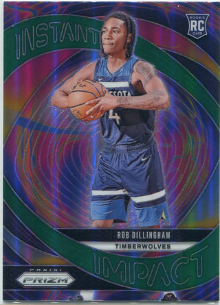 Rob Dillingham 2024 - 2025 Panini Prizm Instant Impact Green Prizm RC #8
