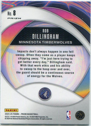 Rob Dillingham 2024 - 2025 Panini Prizm Instant Impact Green Prizm RC #8