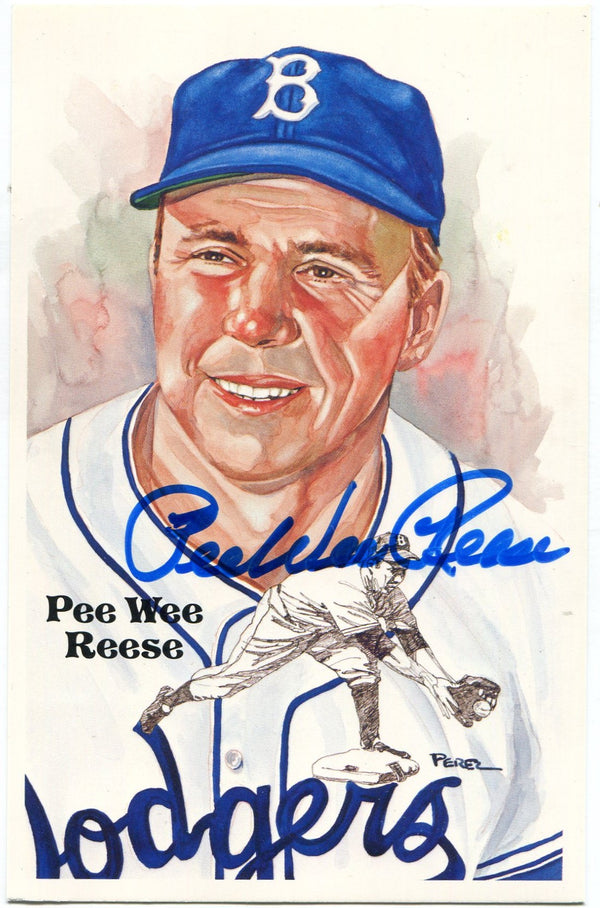 Pee Wee Reese Autographed Perez Steele Galleries Postcard 9309/10,000 (JSA)