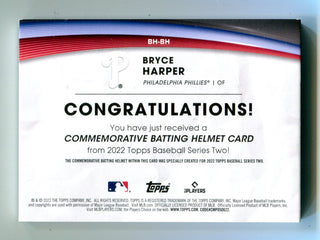Bryce Harper 2022 Topps Commemorative Batting Helmet Card #BHBH