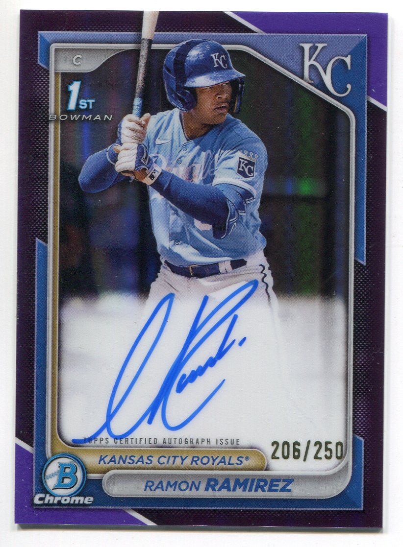 Ramon Ramirez 2024 1st Bowman Chrome Auto Purple Refractor /250 Card ...