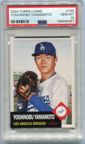 Yoshinobu Yamamoto 2024 Topps Living RC #746 PSA Graded 10