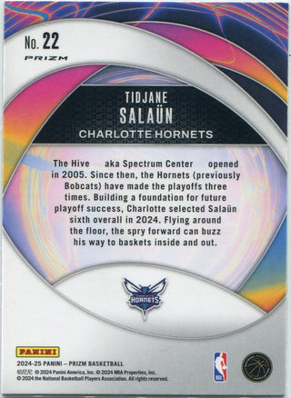 Tidjane Salaun 2024 - 2025 Panini Prizm Instant Impact Silver Prizm RC #22