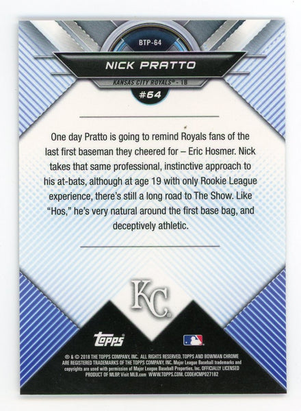 Nick Pratto 2018 Topps Bowman Scouts' Top 100 Autographed #64 Card