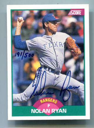 Nolan Ryan 1989 Score 2T Autographed Card 191/500  (JSA )