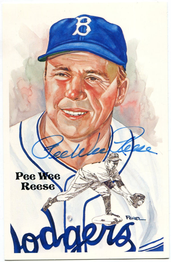 Pee Wee Reese Autographed Perez Steele Galleries Postcard 7080/10,000 (JSA)