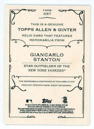 Giancarlo Stanton 2020 Topps Allen & Ginter Patch Relic #GST