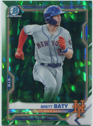 Brett Baty 2021 Bowman Chrome Prospects Sapphire Green Refractor RC #BCP-237 100/125