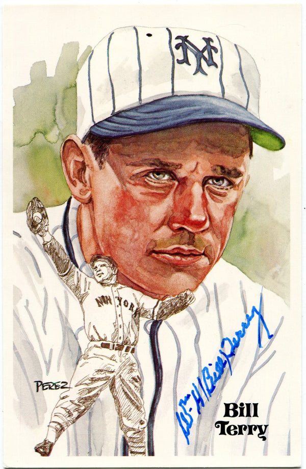 Bill Terry Autographed Perez Steele Galleries Postcard 9359/10,000 (JSA)
