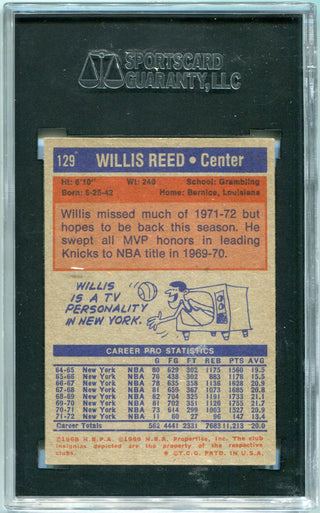 Willis Reed 1972-73 Topps SGC 7 Card