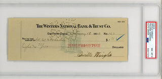 Orville Wright signed Check PSA NM -MT 8