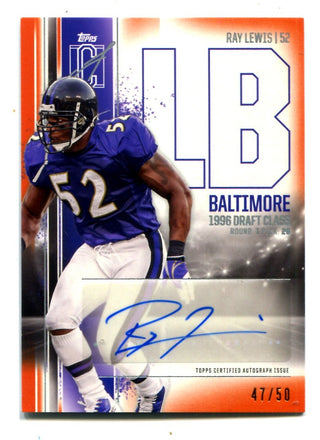Ray Lewis 2024 Topps Veterans Class Auto Variation Card #VCARL /50