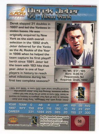 Derek Jeter 1998 Pacific Aurora #58
