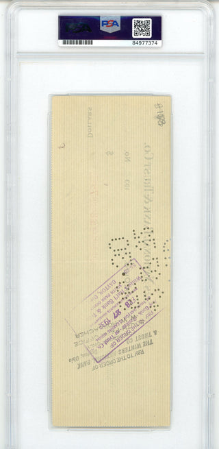 Orville Wright signed Check PSA NM -MT 8