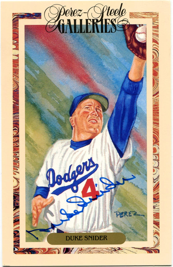 Duke Snider Autographed Perez Steele Galleries Postcard 1706/10,000