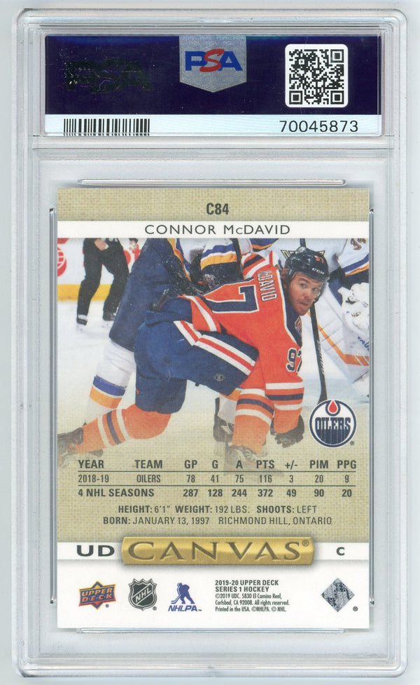 Connor McDavid 2019 UD Canvas #C84 PSA MT 10