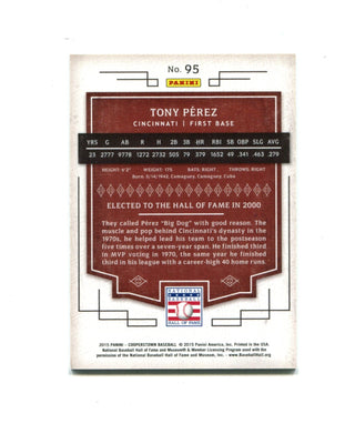 Tony Perez 2015 Panini Cooperstown #95 5/5 Card