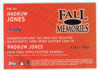 Andruw Jones 2002 Topps Fall Memories Patch Relic #FM-AJ