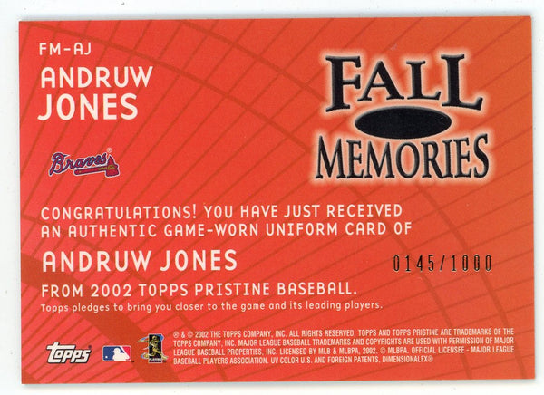Andruw Jones 2002 Topps Fall Memories Patch Relic #FM-AJ