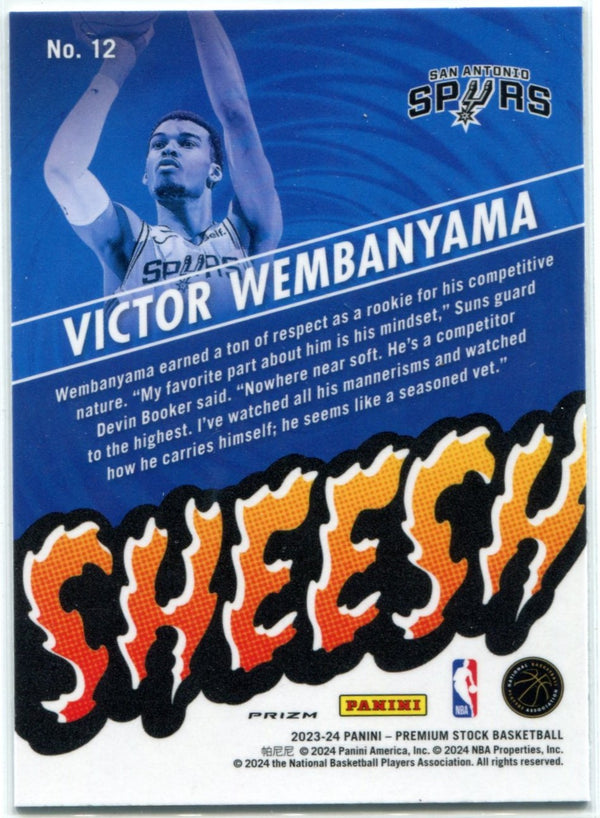 Victor Wembanyama 2023-24 Panini Hoops Premium Stock Sheesh Prizm RC #12