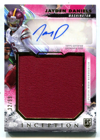 Jayden Daniels 2024 Topps Inception Patch #RJRAJD Auto /99 Card