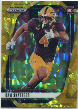 Cam Skattebo 2025 Panini Prizm Draft Picks Gold Cracked Ice Prizm RC #9