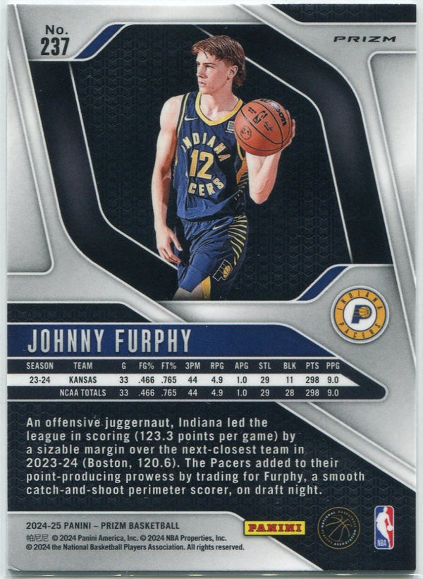 Johnny Furphy 2024 - 2025 Panini Prizm Silver Prizm RC #237