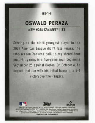 Oswald Peraza 2023 Topps Bowmans Chrome #BS-14 Card