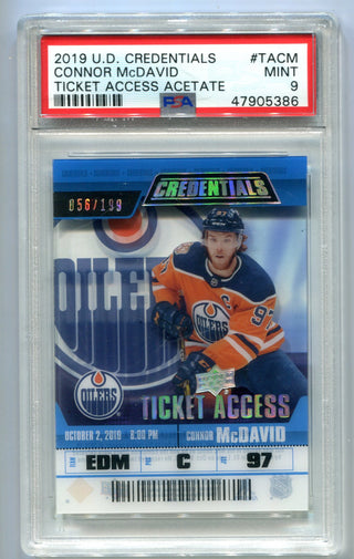 Connor McDavid 2019 Upper Deck Credentials #TACAM PSA 9 Card /199