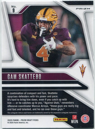 Cam Skattebo 2025 Panini Prizm Draft Picks Gold Cracked Ice Prizm RC #9