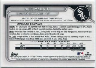 Nick McLain 2024 Bowman Draft Chrome Green Refractor RC #BDC-14 81/99