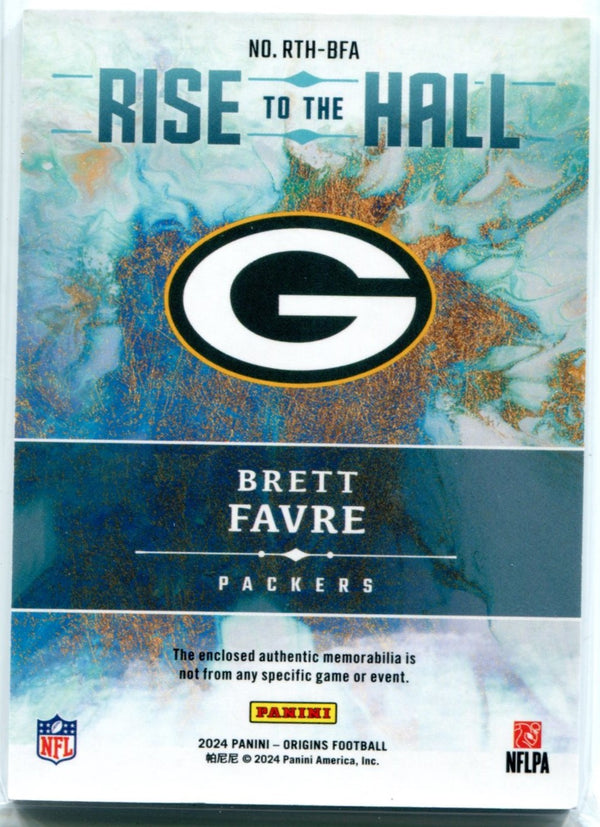 Brett Favre 2024 Panini Origins Rise To The Hall 2 Color Patch Turquoise #RTH-BFA 28/75