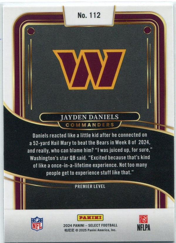 Jayden Daniels 2024 Panini Select RC #112