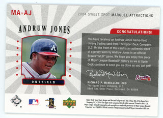 Andruw Jones 2004 Upper Deck Marquee Attractions Patch Relic #MA-AJ
