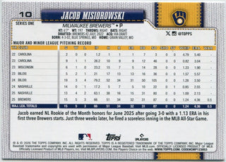 Jacob Misiorowski 2026 Topps Silver Crackleboard Foil Board RC #10