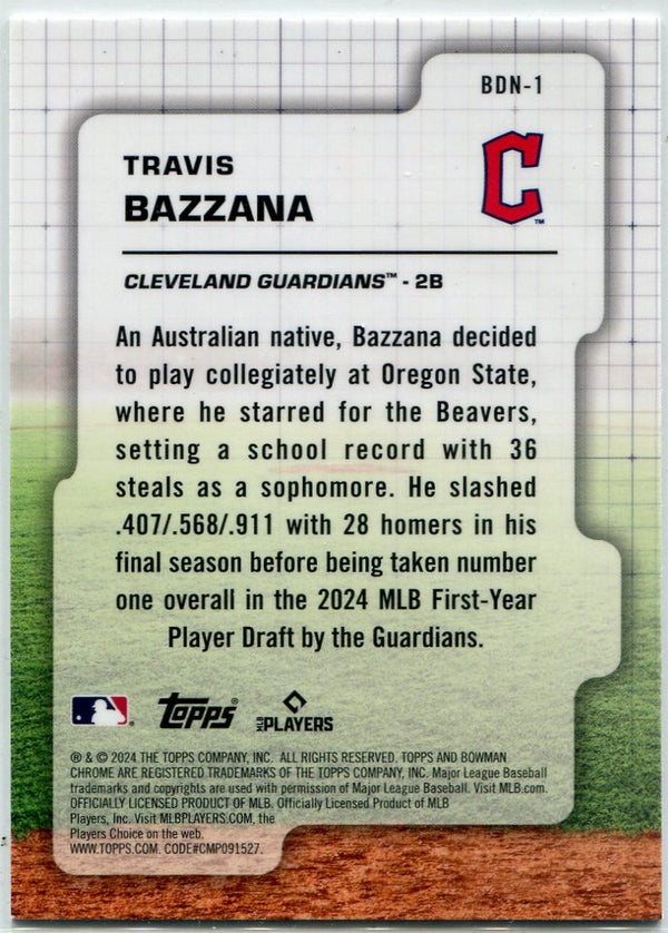 Travis Bazzana 2024 Bowman Draft Chrome Draft Night RC #BDN-1