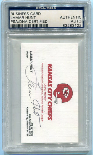 Lamar Hunt Autographed Business Card PSA/DNA Certified