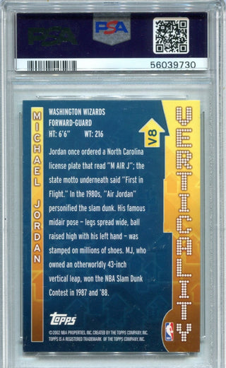 Michael Jordan 2002 Topps Verticality #V8 PSA 9 Card