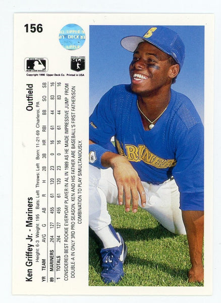 Ken Griffey Jr Signed Mariners 1990 Upper Deck #156 Rookie Card