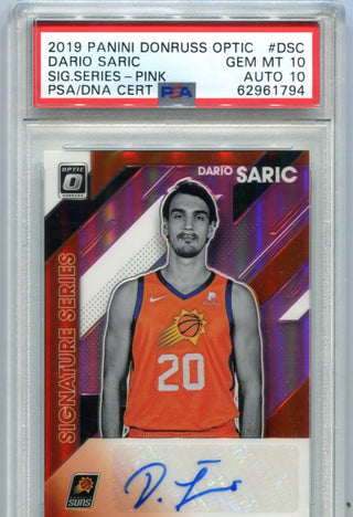 Dario Saric 2019 Panini Optic Signature Series  #DSC PSA 10 AUTO 10 Card /25