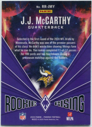 J.J. McCarthy 2024 Panini Phoenix Rookie Rising Stars Parallel RC #RR-JMY