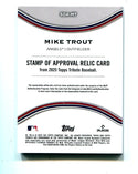 Mike Trout 2025 Topps Tribute Stamp of Approval Patch #SCAMT /150