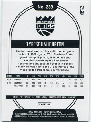 Tyrese Haliburton 2020 - 2021 Panini Hoops RC #238